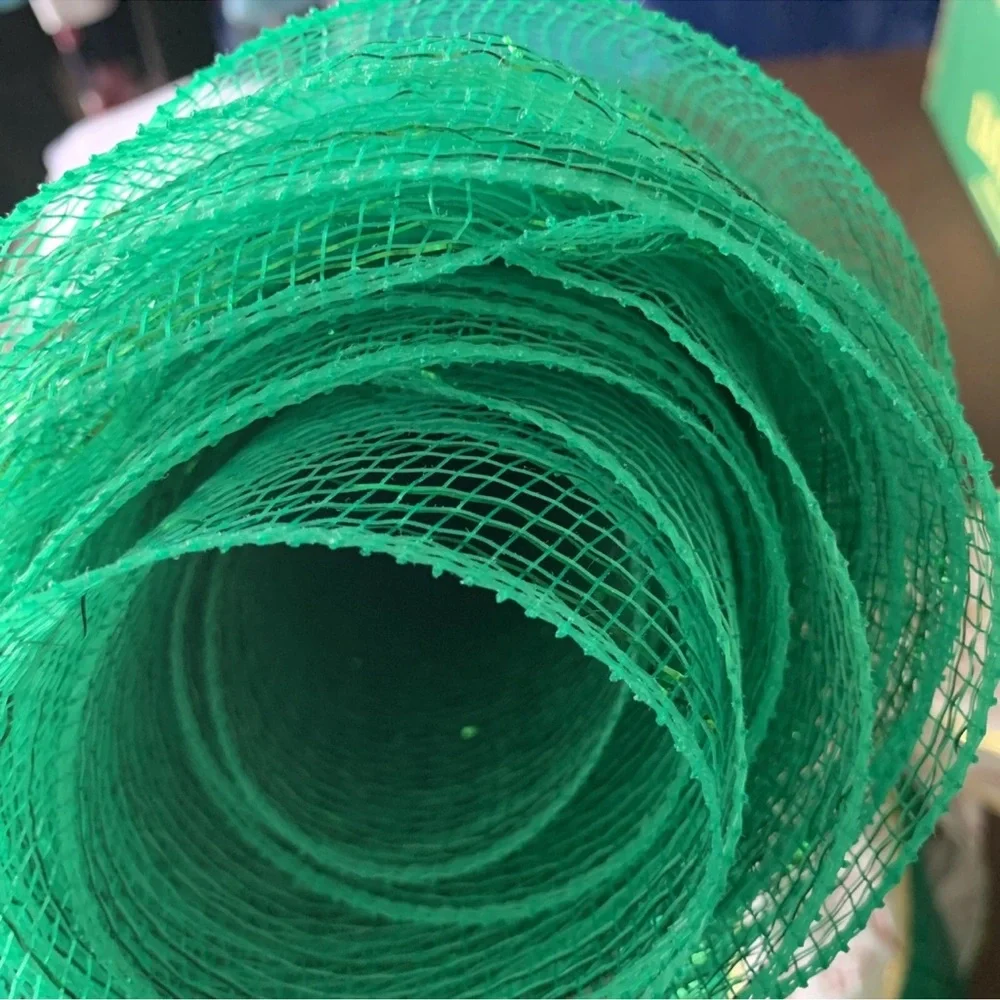 Green Decorative Mesh with Ribbon